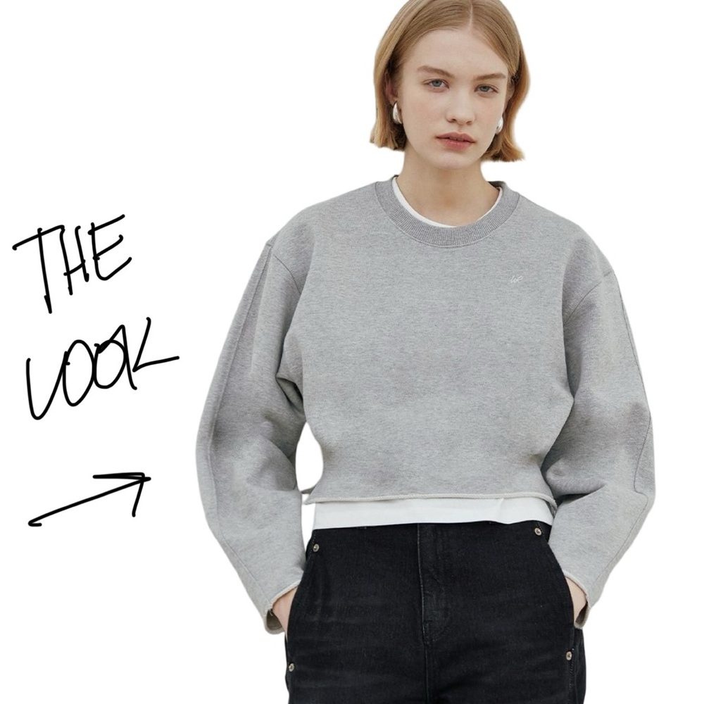 Baby Blue Basic Crop Crewneck Sweatshirt